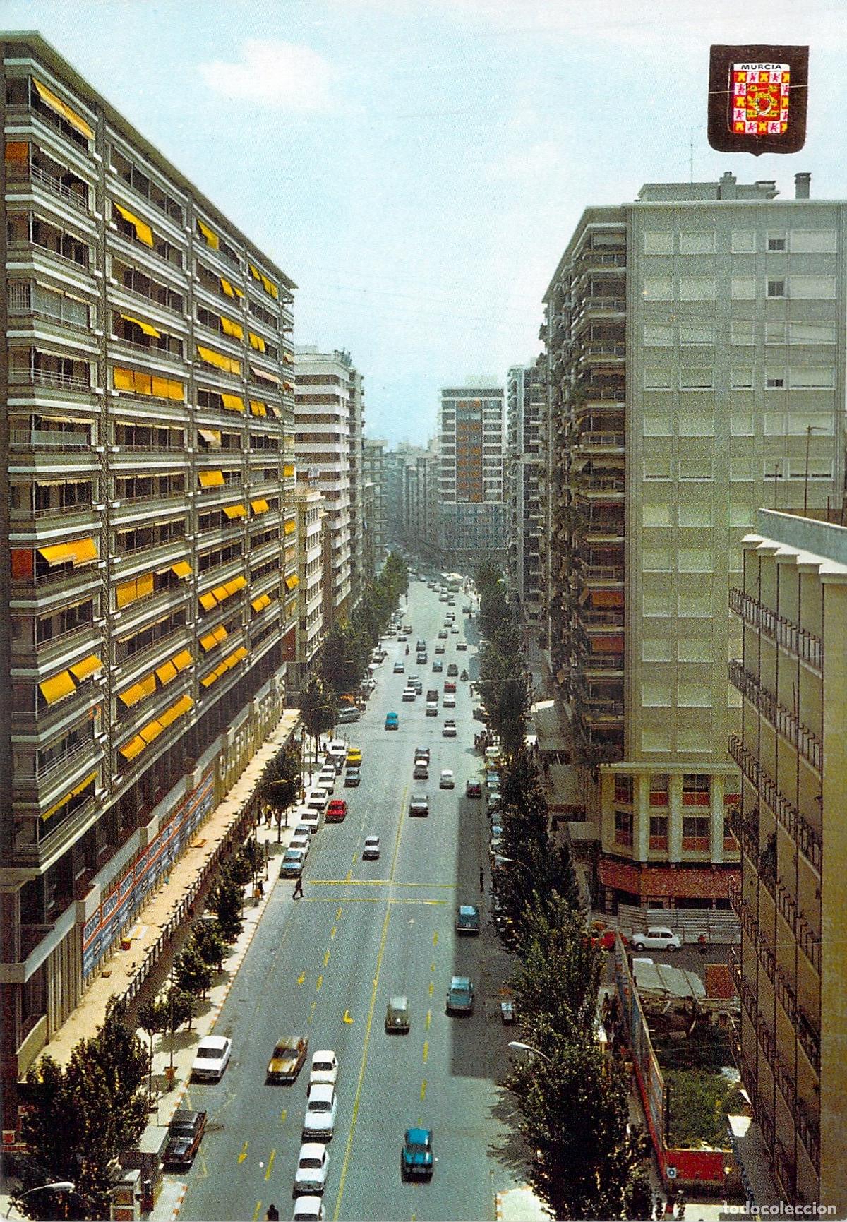 Postales: Postal de la Avenida Jos&eacute; Antonio con Tr&aacute;nsito en Murcia