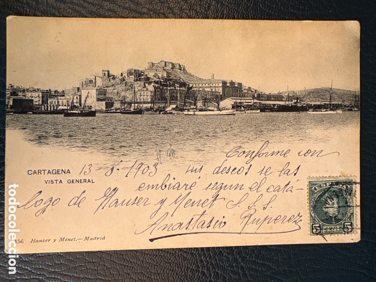 Postales: POSTAL VISTA GENERAL CARTAGENA ( PUERTO y BARCOS) 1903