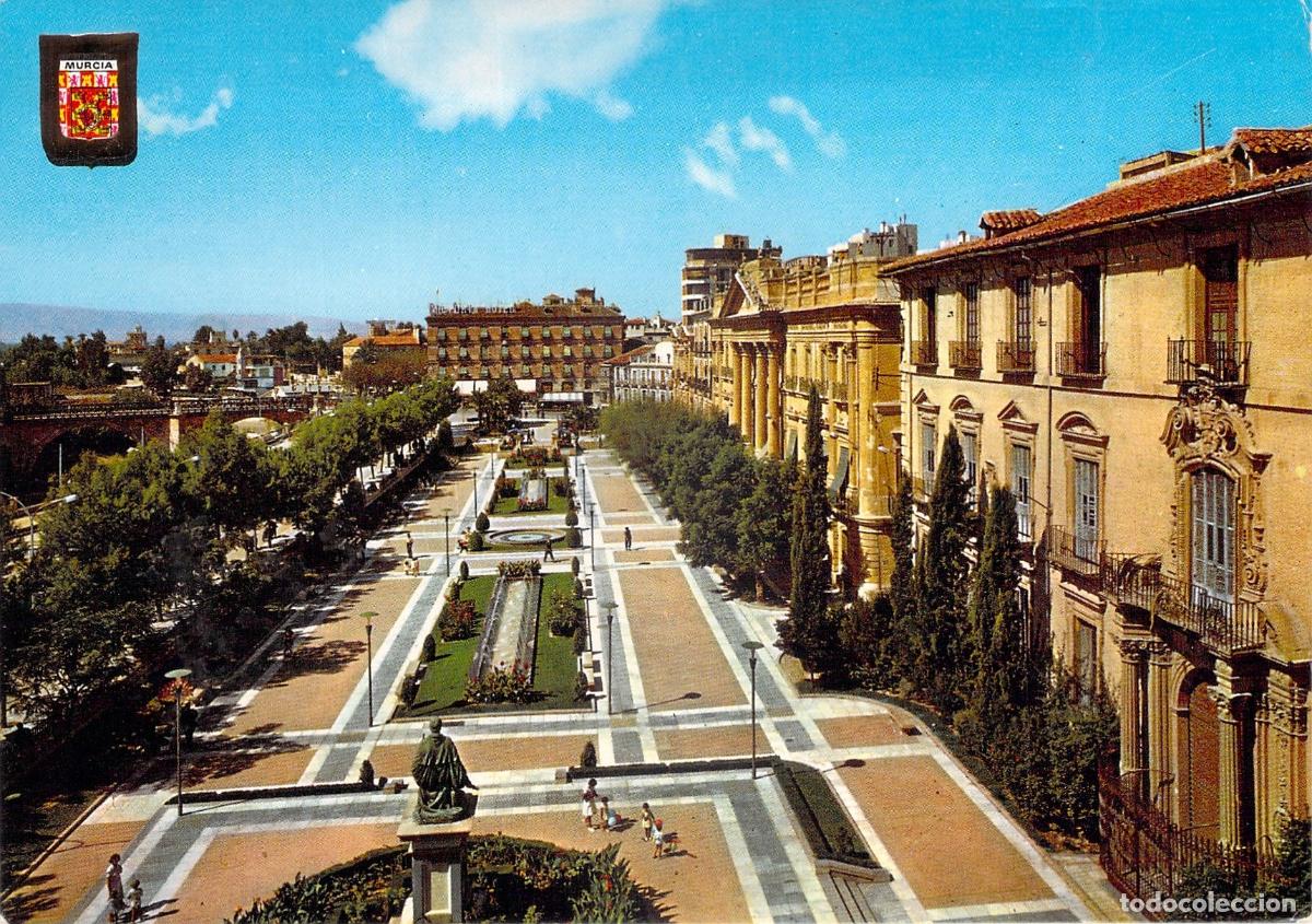 Postales: Postal de la Glorieta de Espa&ntilde;a en Murcia