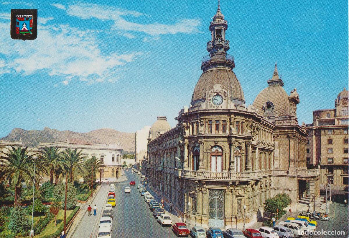 Postales: CARTAGENA (MURCIA) AYUNTAMIENTO Y PLAZA - ESCUDO DE ORO N&ordm;125 - S/C