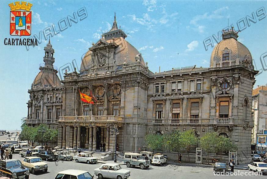 Postales: Ayuntamiento de Cartagena (Murcia) - Sin Circular - A&ntilde;os 70 - Con coches de la &eacute;poca