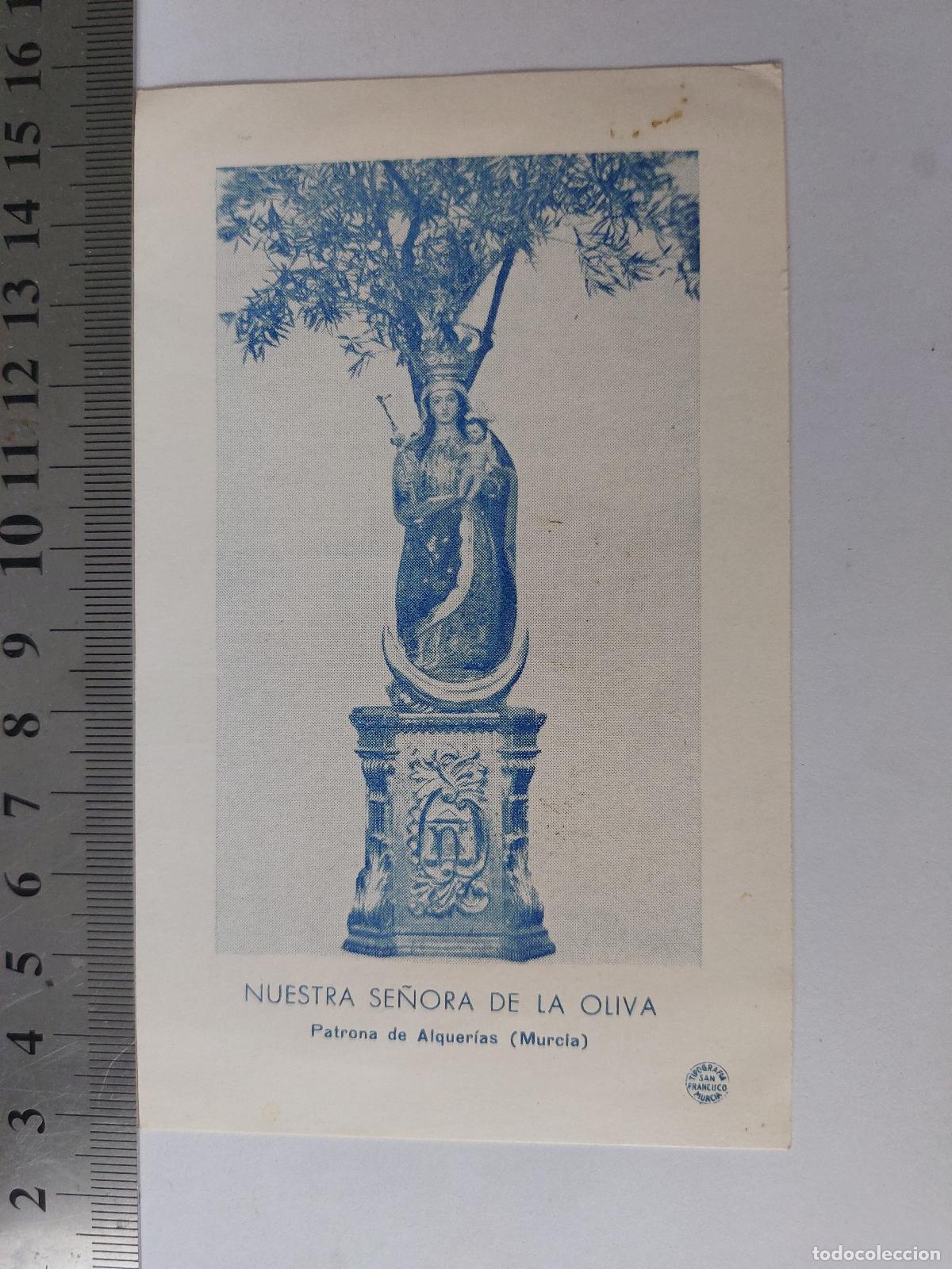 Postales: Estampa de la Virgen de la Oliva, Patrona de Alquer&iacute;as, Murcia