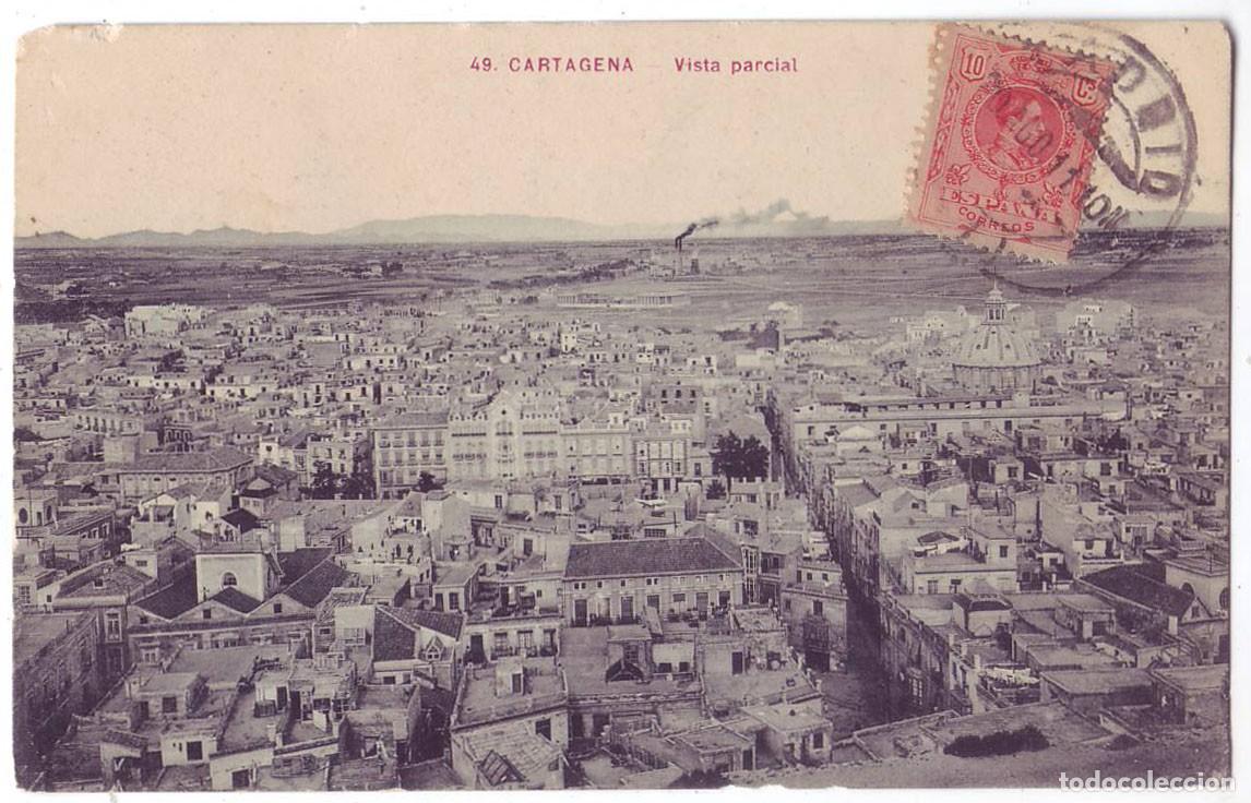 Postales: Cartagena (Murcia): Vista parcial. Andr&eacute;s Fabert. Circulada (A&ntilde;os 10)