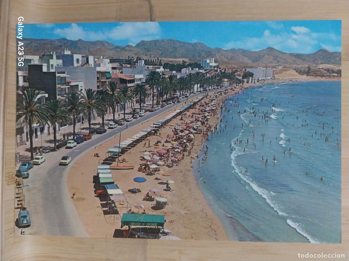 Postales: PUERTO DE MAZARRON PLAYA ED CARTAGENERA 20 SC ORIGINAL PLAYA ANIMADA SOMBRILLAS