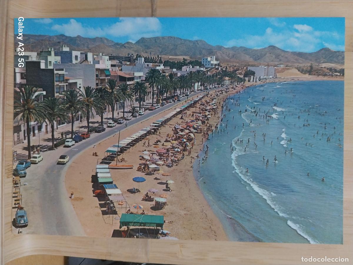 Postales: PUERTO DE MAZARRON PLAYA ED CARTAGENERA 20 SC ORIGINAL PLAYA ANIMADA SOMBRILLAS *