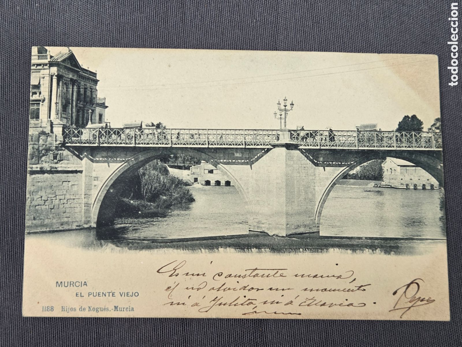Postales: Murcia. EL PUENTE VIEJO C.1900 Hijos de Nogu&eacute;s.