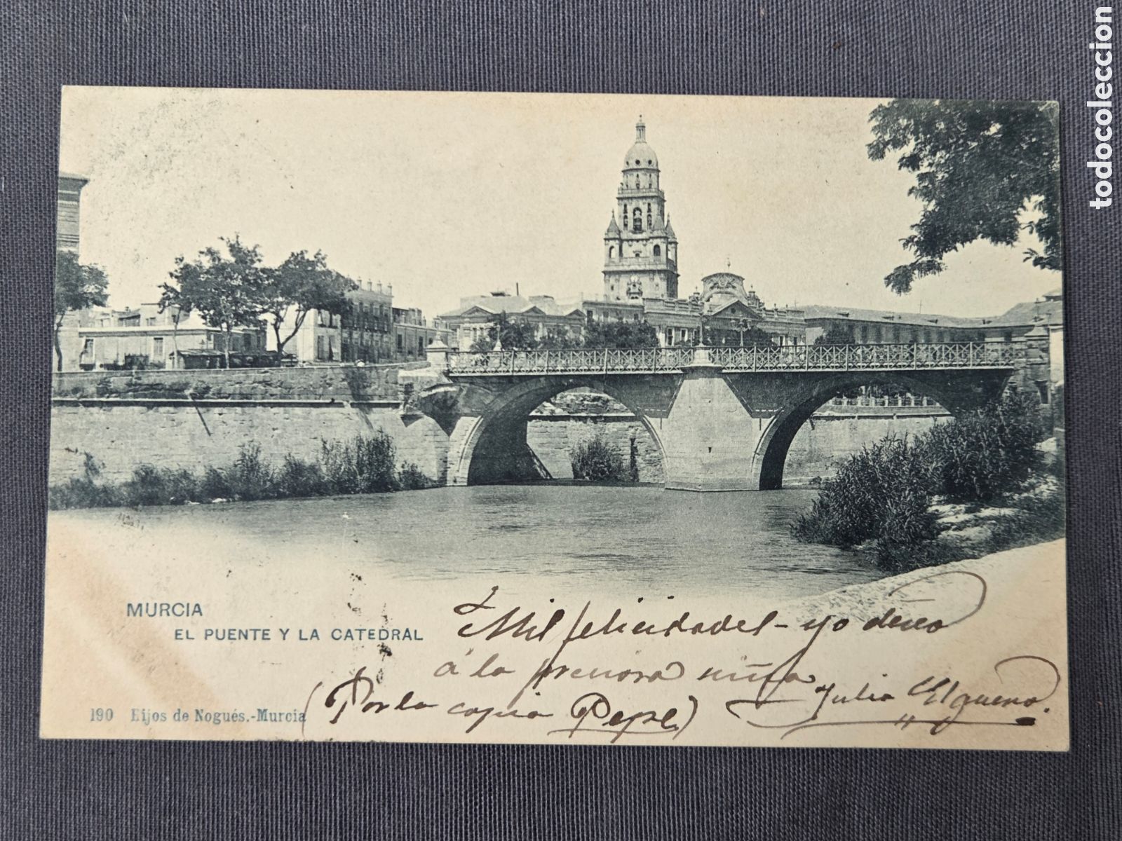 Postales: MURCIA El puente y la Catedral. C.1900