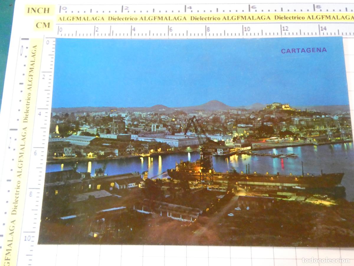 Postales: POSTAL DE MURCIA. A&Ntilde;O 1974 CARTAGENA PUERTO VISTA NOCTURNA 48 ARRIBAS. 2596