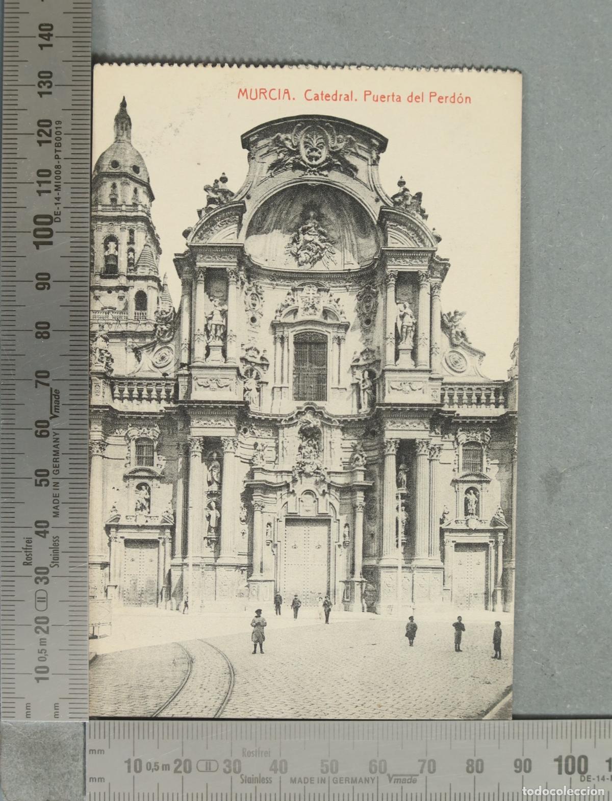 Postales: POSTAL. Murcia - Catedral - Puerta del Perd&oacute;n - Thomas - Barcelona