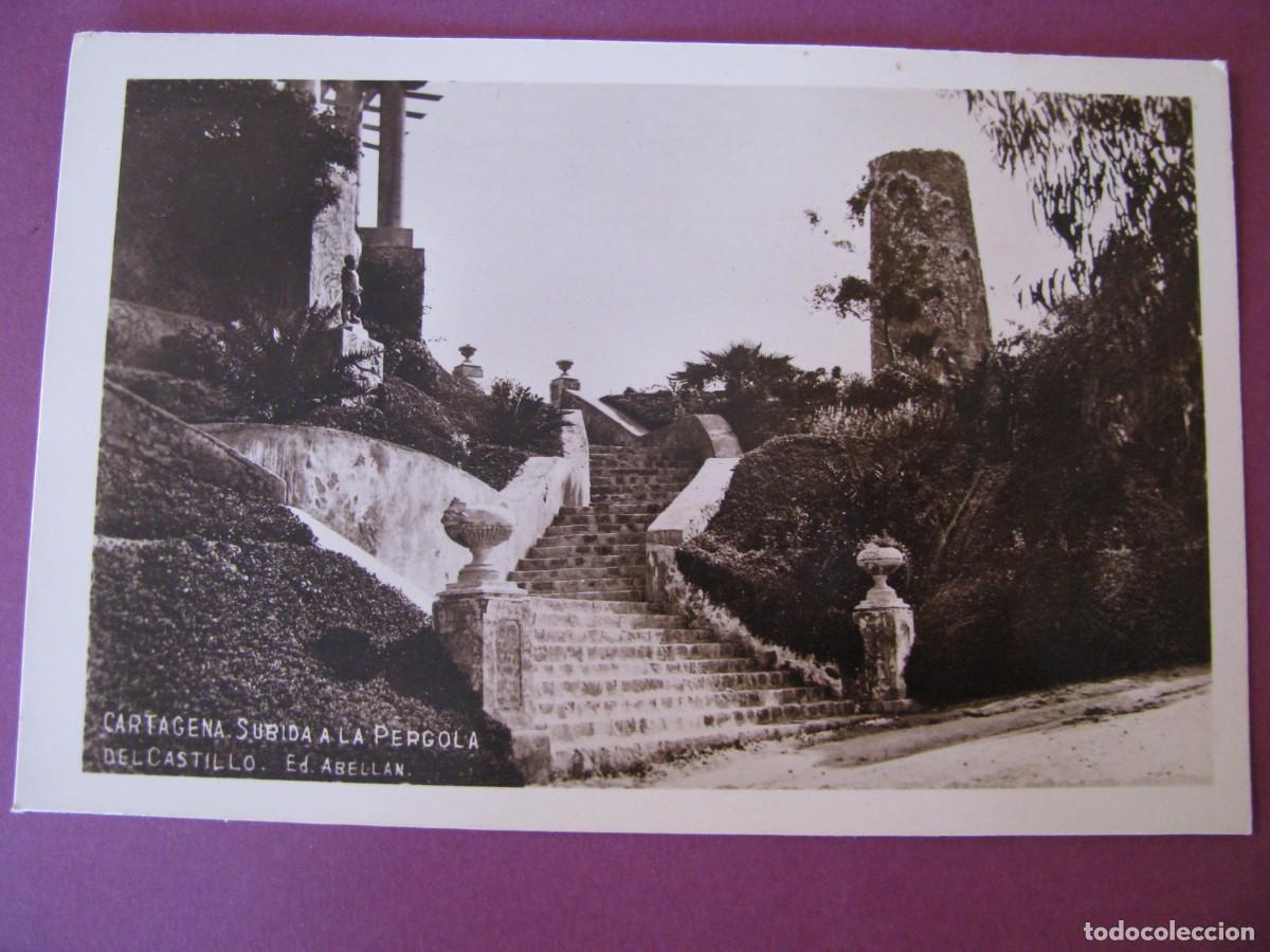 Postales: POSTAL FOTOGRAFICA DE CARTAGENA. ED. ABELLAN. SUBIDA A LA PERGOLA DEL CASTILLO.