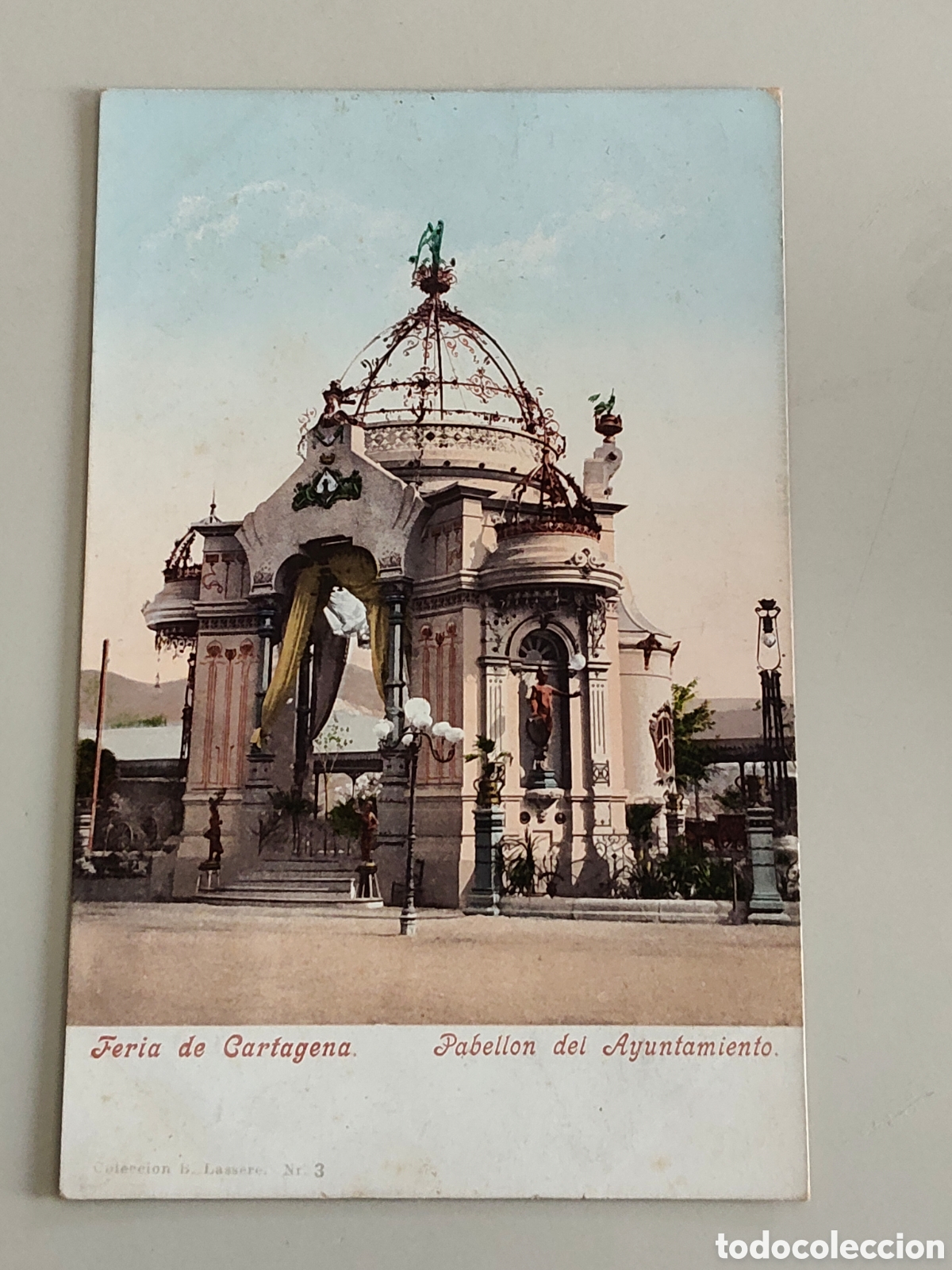 Postales: Tarjeta postal Feria de Cartagena pabell&oacute;n de ayuntamiento colecci&oacute;n lassere n&ordm; 3 purger 2478