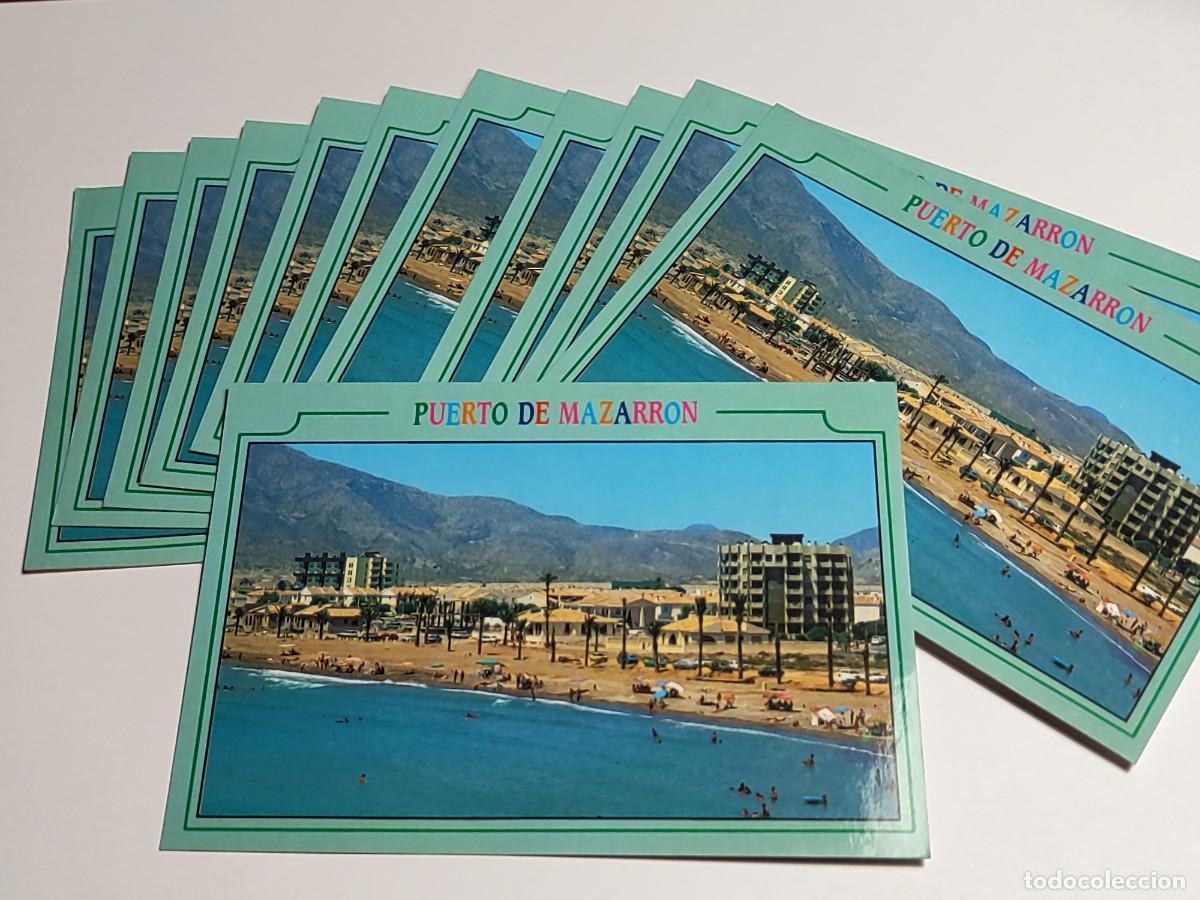 Postales: Lote 11 postales PUERTO DE MAZARR&Oacute;N, N⁰ 33 PLAYA GRANDE. Tarjetas nuevas antigua de ARRIBAS