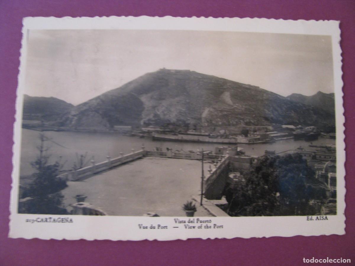 Postales: POSTAL FOTOGRAFICA DE CARTAGENA. VISTA DEL PUERTO. ED. AISA. CIRCULADA 1956