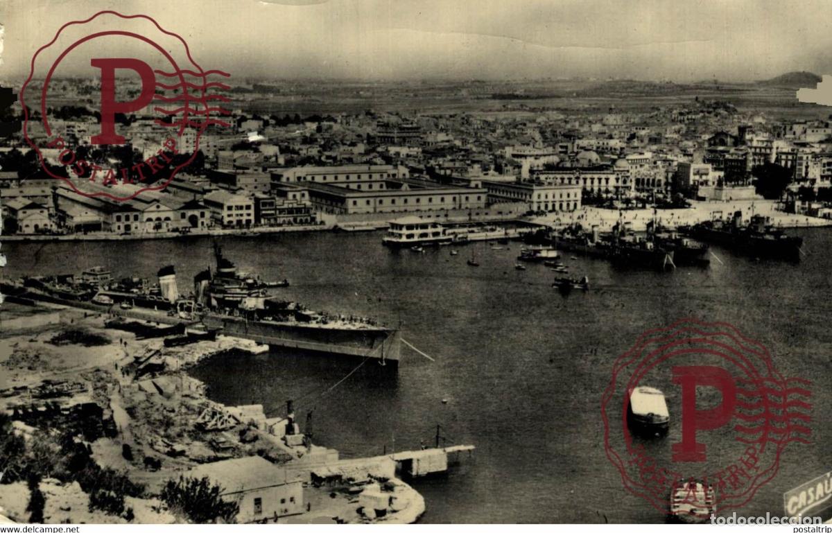 Cartoline: MURCIA. CARTAGENA. CRUCERO MIGUEL DE CERVANTES Y VISTA DEL PUERTO.
