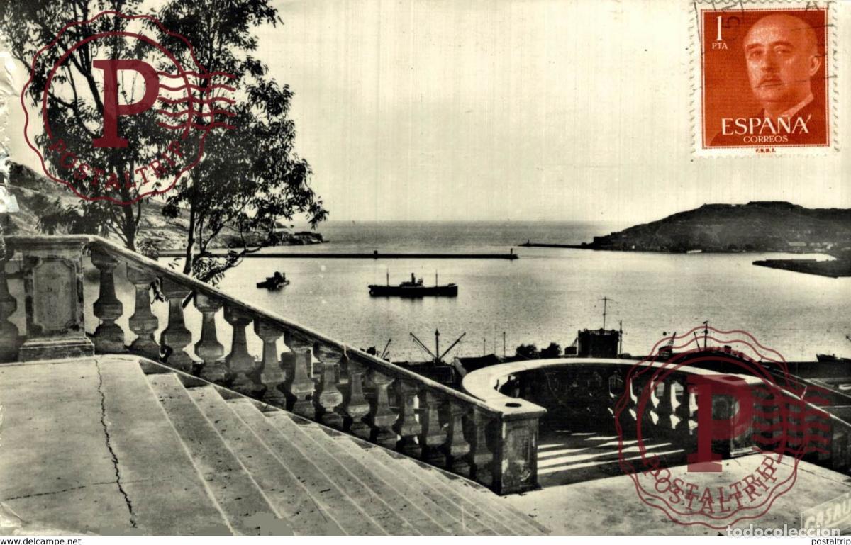 Postales: MURCIA. CARTAGENA. PARQUE DE ALFONSO TORRES Y PUERTO.