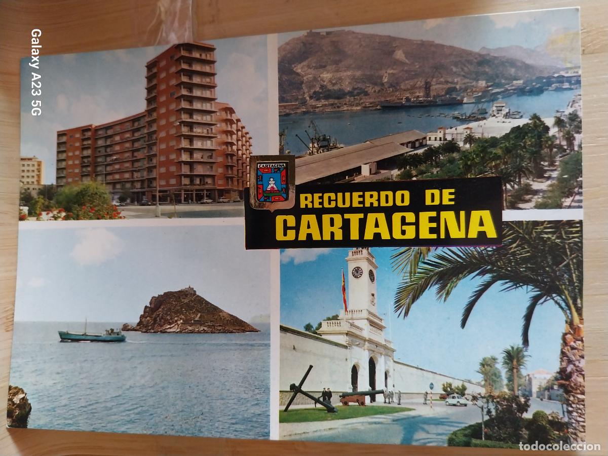 Postales: CARTAGENA PLAZA ESPA&Ntilde;A ED FISA 73 CIRCULADA A&Ntilde;O 1970
