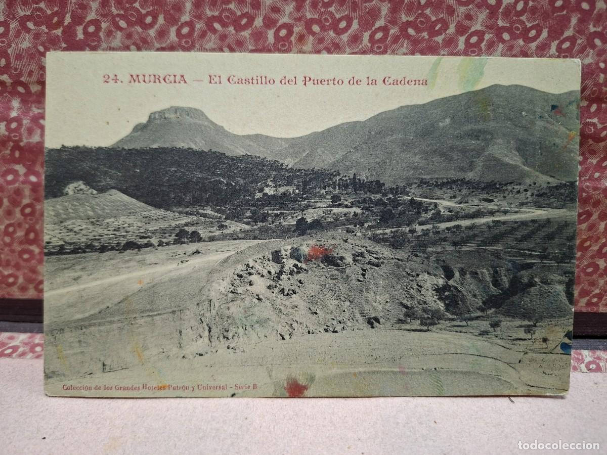 Postales: ANTIGUA POSTAL MURCIA CASTILLO PUERTO DE LA CADENA COLECCION GRANDES HOTELES PATRON UNIVERSAL 24