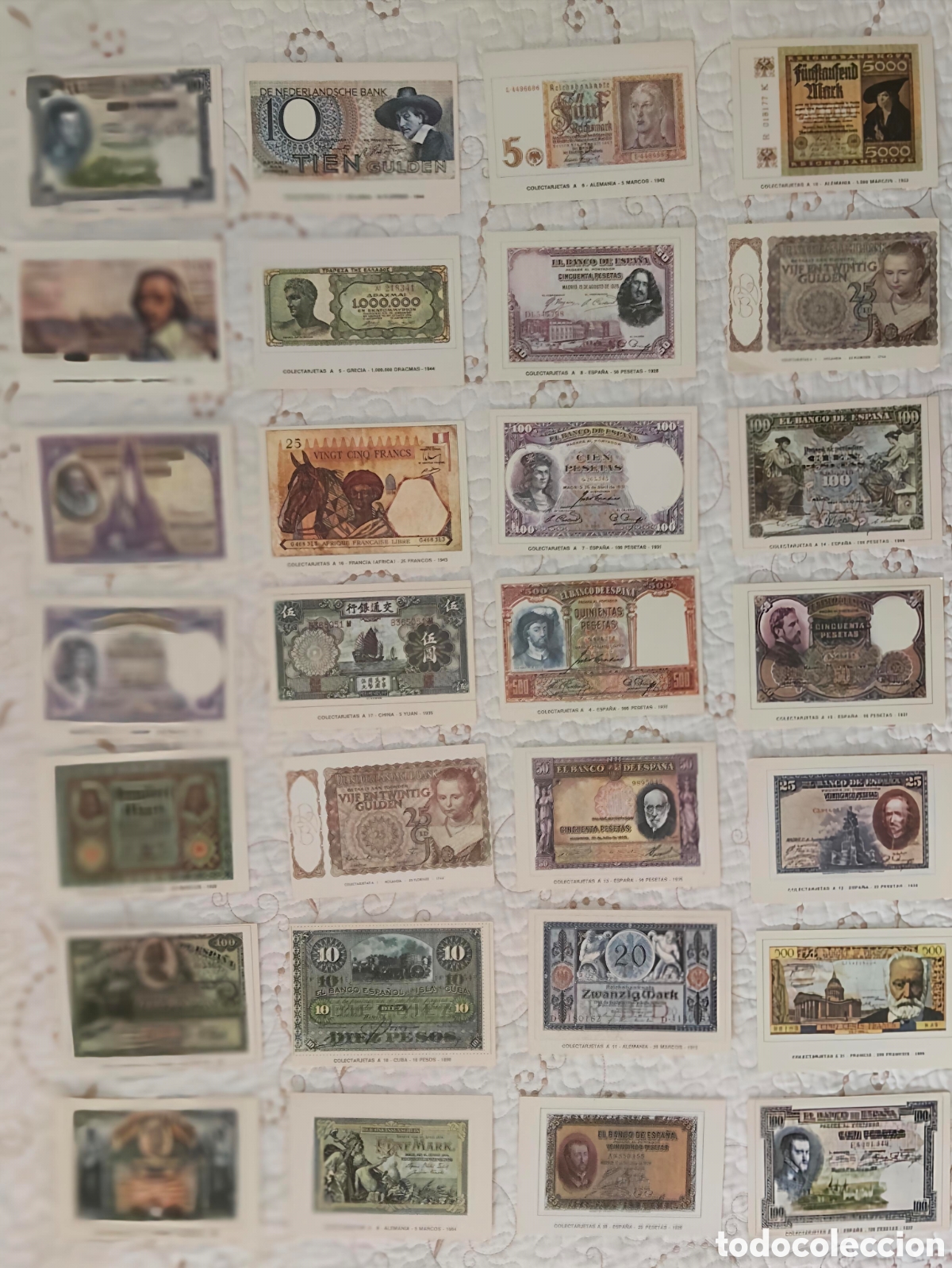 Postales: Lote 27 Tarjetas Postales Numism&aacute;ticas Vintage - Billetes Banco de Espa&ntilde;a &iexcl;Estado de Colecci&oacute;n!