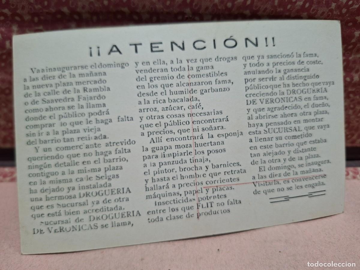 Postales: ANTIGUA POSTAL ROMANTICA NAVIDAD INAUGURACION DROGUERIA VERONICAS MURCIA