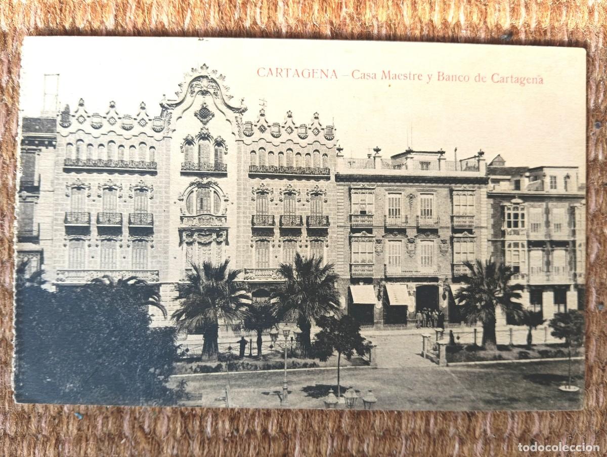 Postales: CARTAGENA - CASA MAESTRE Y BANCO DE CARTAGENA - ED. J. CASAU