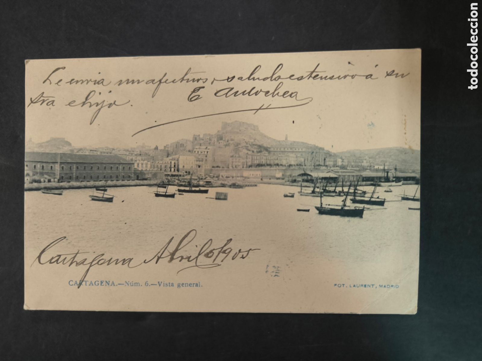 Postales: Postal antigua Cartagena, vista general. Circulada en 1905. Sin dividir. Murcia.