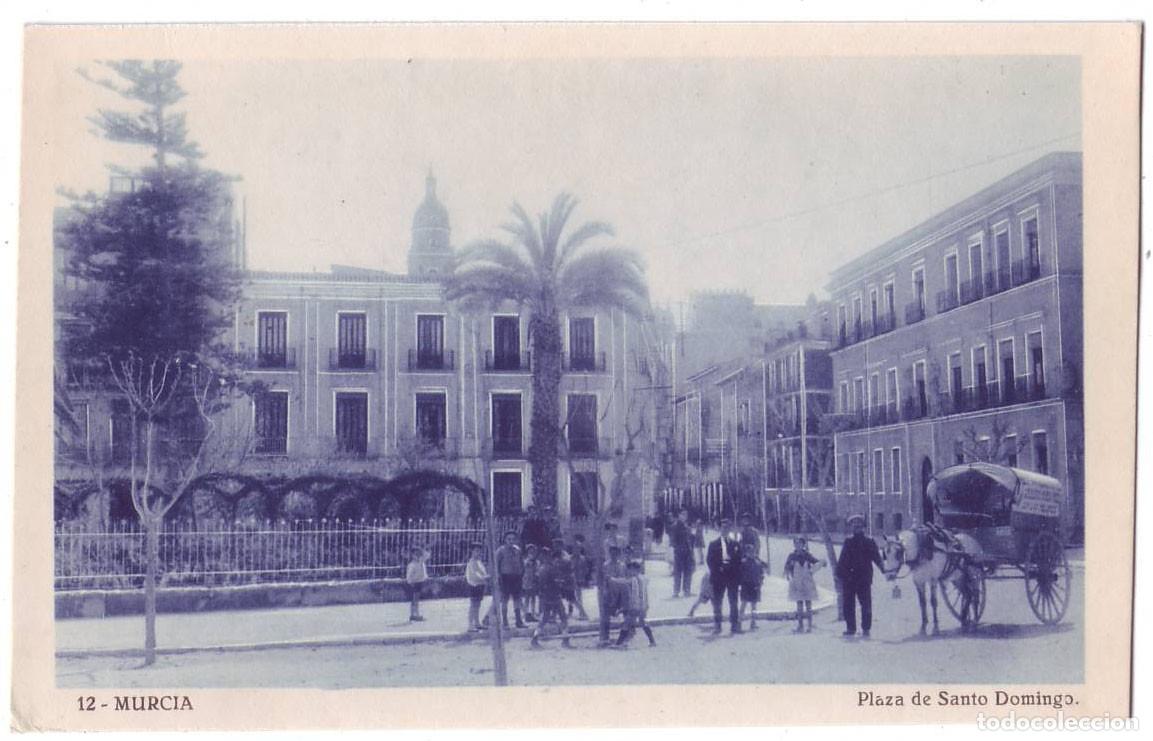 Postales: Murcia: Plaza de Santo Domingo. Sucesores de Nogu&eacute;s. No circulada (A&ntilde;os 20)