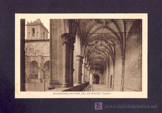 Postales: Postal del MONASTERIO DE IRACHE (Navarra): Claustro (Ed.Almirall) - Foto 1