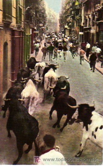 Postales: postal, de panplona encierro del 1948 - Foto 1