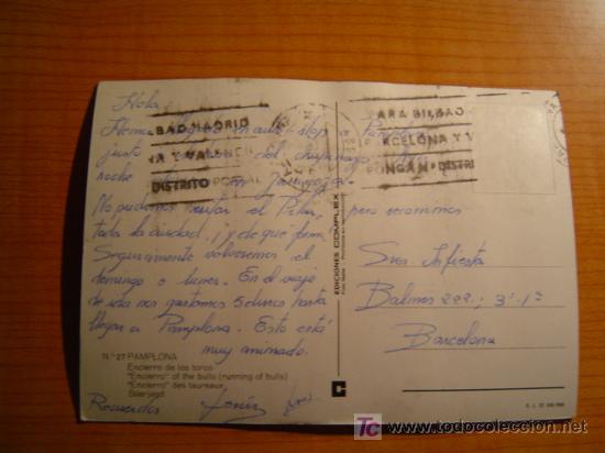 Postales: POSTAL PAMPLONA ENCIERRO DE LOS TOROS - Foto 2