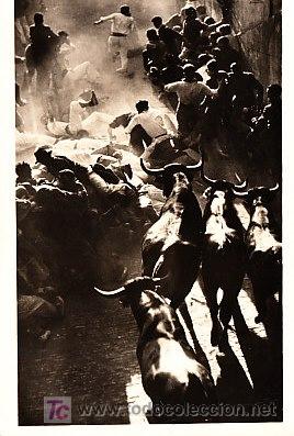 Postales: POSTAL DE PAMPLONA, ENCIERRO DE LOS TOROS - Foto 1