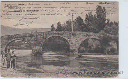 Postales: POSTAL DE PAMPLONA, PUENTE DE SAN PEDRO, EUSEBIO RUBIO - Foto 1