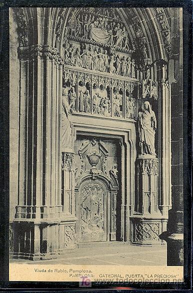 Postales: PAMPLONA. CATEDRAL, PUERTA LA PRECISA. - Foto 1