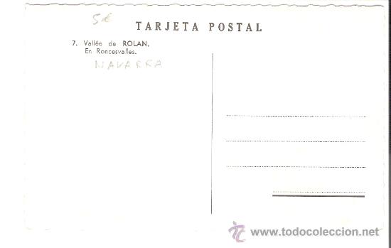 Postales: TARJETA POSTA DE VALLEE DE ROLAN. EN RONCESVALLES. NAVARRA. - Foto 2