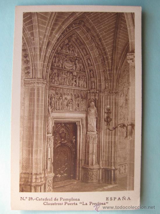 Postales: PAMPLONA - 39 - CATEDRAL.CLAUSTRO:PUERTA - Foto 1