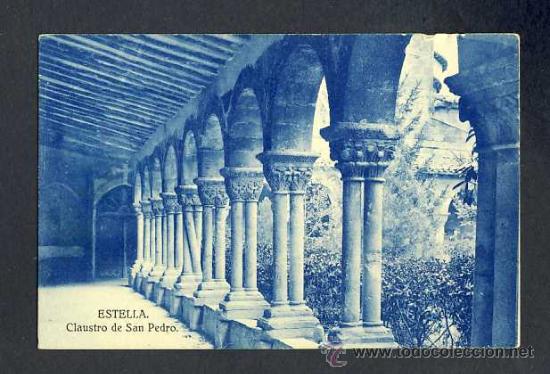 Postales: Postal de ESTELLA (Navarra): Claustro de San Pedro - Foto 1