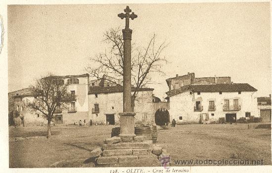 Postales: OLITE. CRUZ DE T&Eacute;RMINO. HACIA 1920. - Foto 1