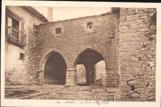 Postales: AIBAR (NAVARRA).- LA PLAZA DE LA VIRGEN - Foto 1