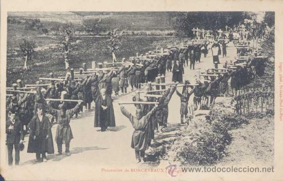 Postales: RONCESVALLES (NAVARRA).- PROCESI&Oacute;N - Foto 1