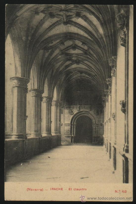Postales: B-0526- NAVARRA. MONASTERIO DE IRACHE. EL CLAUSTRO - Foto 1