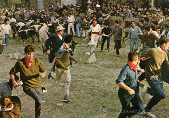 Postales: PAMPLONA ENCIERRO DE LOS TOROS A&Ntilde;O 1965 EDICIONES COMPLEX SIN CIRCULAR - Foto 1