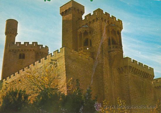 Postales: castillo de Olite, circulada en 1969 - Foto 1