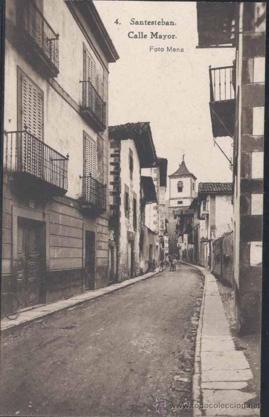 Postales: SANTESTEBAN (NAVARRA).- CALLE MAYOR - Foto 1
