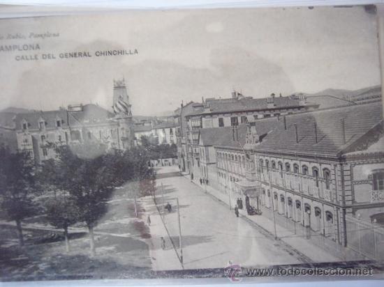 Postales: PAMPLONA. CALLE DEL GENERAL CHINCHILLA.  ED. EUSEBIO RUBIO. - Foto 1