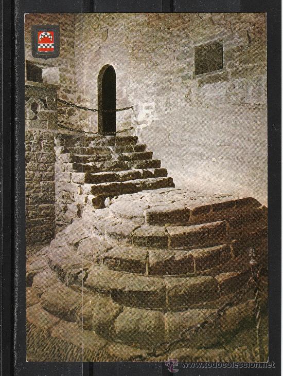 Postales: N&ordm; 9 CASTILLO JAVIER. ANTIGUA ESCALERA - Foto 1