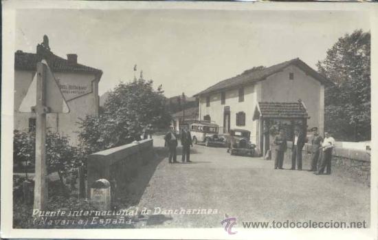 Postales: DANCHARINEA (NAVARRA).- PUENTE INTERNACIONAL - Foto 1