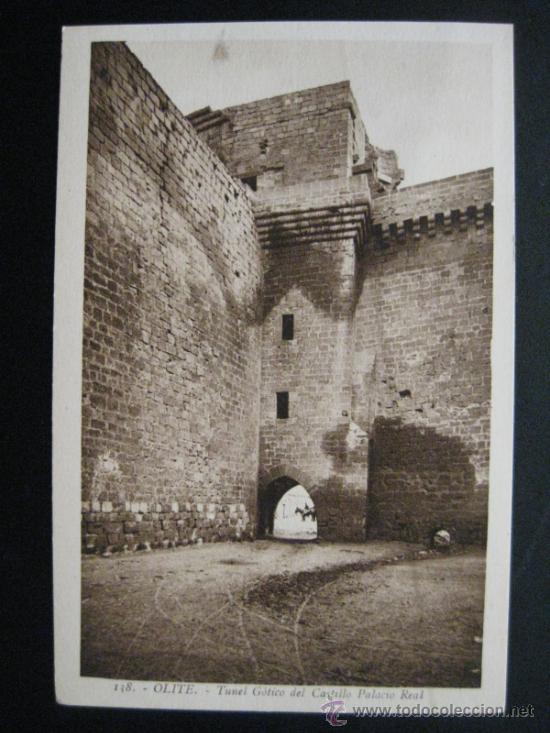 Postales: OLITE - TUNEL GOTICO DEL CASTILLO PALACIO REAL - Foto 1