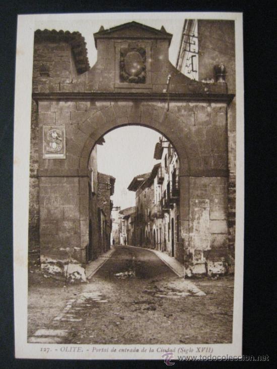 Postales: OLITE - PORTAL DE ENTRADA DE LA CIUDAD - Foto 1