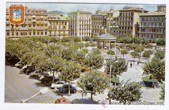 Postales: ******** PAMPLONA****** POSTAL CON COCHES ANTIGUOS ********** - Foto 1