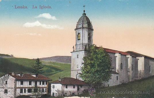 Postales: Lesaka, la iglesia, editor: Antonio Echaisde - Foto 1