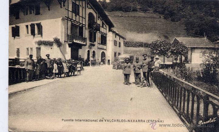 Postales: PUENTE INTERNACIONAL DE VALCARLOS (NAVARRA) - Foto 1